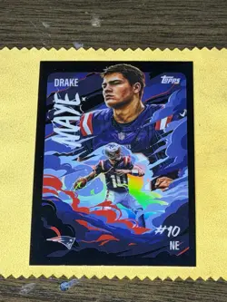 2025 Topps Chrome Ultra Violet Drake Maye UV-10 New England Patriots Insert - Image 1