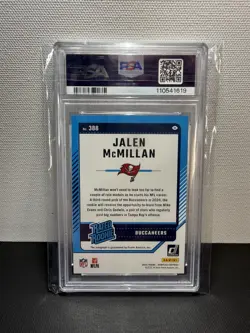 2024 Panini Donruss Jalen McMillan Rated Rookie Black Auto /10 PSA 9 Color Match - Image 2