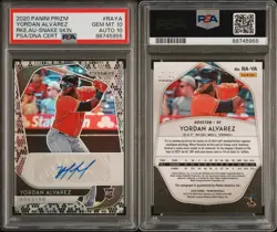 Yordan Alvarez - 2020 Panini Prizm RAYA Auto Snake Skin 17/20 RC PSA 10/10 POP 1 - Image 3