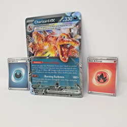Jumbo Charizard ex 054/091 & SVP196 Exclusive Promo Pokemon Lenticular Holo Card - Image 2