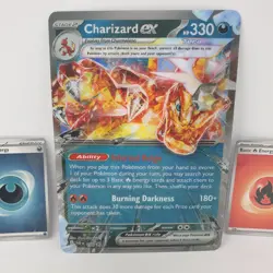 Jumbo Charizard ex 054/091 & SVP196 Exclusive Promo Pokemon Lenticular Holo Card - Image 3