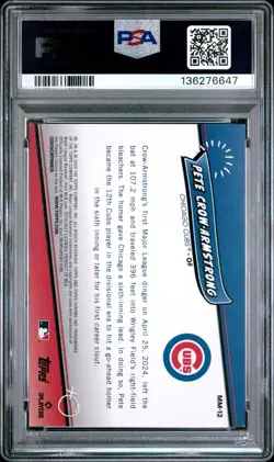 Pete Crow-Armstrong RC 2024 Topps Chrome Update Major League Mini #MM12 PSA 9 - Image 4