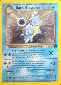 Dark Blastoise 3/82 – Holo Rare – Team Rocket – Pokemon Card – MP - Image 1