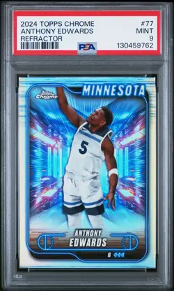 2024 Topps Chrome Anthony Edwards #77 Refractor PSA 9 - Image 1