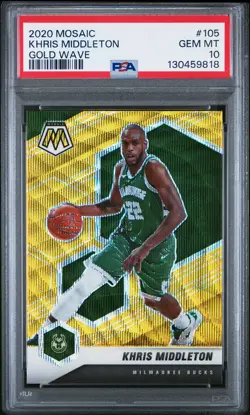 2020 Panini Mosaic Khris Middleton #105 Gold Wave PSA 10 - Image 1
