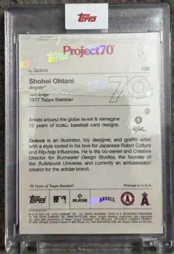 2021 Topps: Project 70 Card #139 - Shohei Ohtani 1977 by Quiccs - Sealed New - Image 2