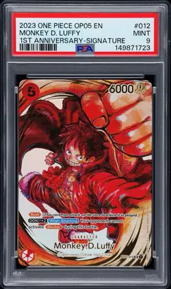 2023 ONE PIECE MONKEY D LUFFY OP05 ST01-012 ODA SIGNATURE #012 PSA 9 - Image 1