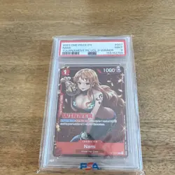 Bandai One Piece CCG Nami Tournament Pack Vol. 3 Winner ST01-007 Foil PSA 9 - Image 3