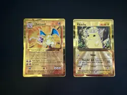 Pokemon Celebrations Gold Metal Charizard & Pikachu Cards 25th Anniversary Base - Image 1