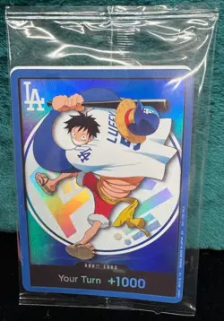2026 ONE PIECE Dodgers MONKEY D LUFFY promo card factory sealed SGA Don - Image 1