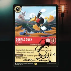 Disney Lorcana Card - Carmine Pucci Signed/ Autograph & Sketch - Donald Duck - Image 1