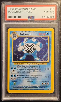 ⭐PSA 8 Poliwrath 13/102 ⭐Base Set Pokemon Card WOTC Vintage Rare Holo 1999 - Image 1