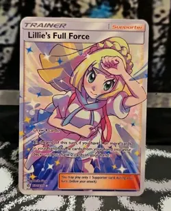 Lillie's Full Force Full Art 230/236 Sm-Cosmic Eclipse Fan Made Metal Card - Image 1