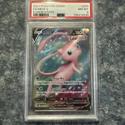 Pokemon Mew V (Full Art) 250/264 Swsh08: Fusion Strike Holo PSA 8 - Image 1