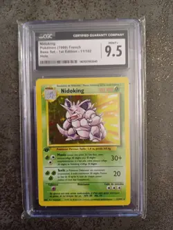 Carte Pokemon Neuve Nidoking 11/102 Edition 1 Gradee 9.5 Set De Base - Image 1