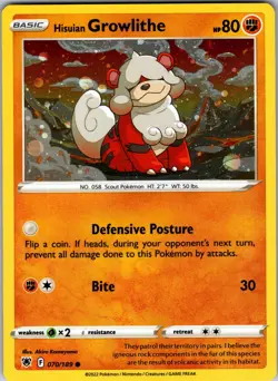 Hisuian Growlithe (Cosmos Holo) 70/189 Promo Deck Exclusives Pokemon Near Mint - Image 1