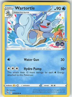 Pokemon Wartortle 016/078 Pokemon GO Uncommon NM - Image 1