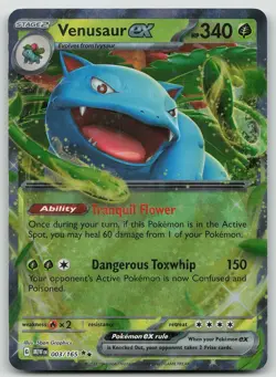Pokemon Venusaur ex 003/165 151 Double Rare Holo NM - Image 1