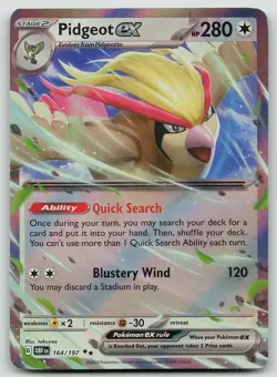 Pokemon Pidgeot ex 164/197 Obsidian Flames Double Rare Holo NM - Image 1