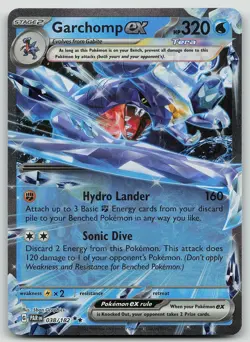 Pokemon Garchomp ex 038/182 Paradox Rift Double Rare Holo NM - Image 1