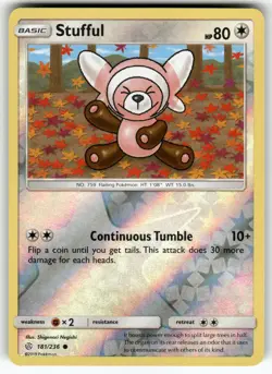 Stufful SM - Cosmic Eclipse Common,Reverse Holo Pokemon Lightly played - Image 1