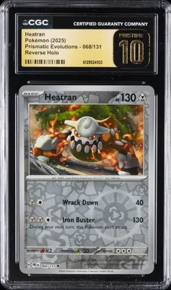 2025 POKEMON PRISMATIC EVOLUTIONS - REVERSE HOLO HEATRAN CGC 10 PRISTINE - Image 1