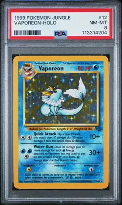 1999 Pokemon Jungle #12 Vaporeon-Holo PSA 8 - Image 1
