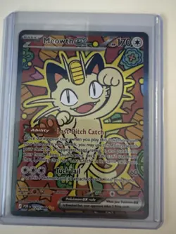 Meowth EX Pokemon Perfect Order 121/088 SIR Chase Full Art Holo NM - Image 1