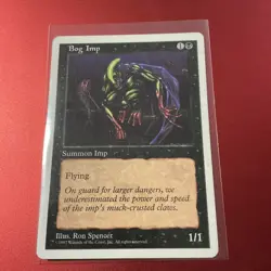 Bog Imp Ron Spencer 1997 WOTC Flying Black EN MTG Common Creature - Image 1