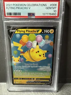 2021 POKEMON CELEBRATIONS #006 FLYING PIKACHU V PSA 10 - Image 1