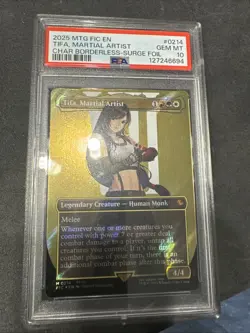 2025 MTG Final Fantasy TIFA Martial Artist #0214 Borderless Surge Foil PSA 10 - Image 1