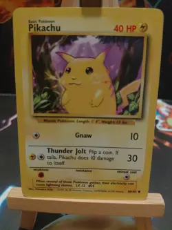 Pokemon TCG Pikachu Base Set 58/102 Regular Unlimited Common Vintage LP - Image 1