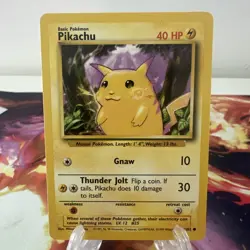 Pokemon TCG Pikachu 58/102 Base Set Unlimited Yellow Cheeks LP - Image 1