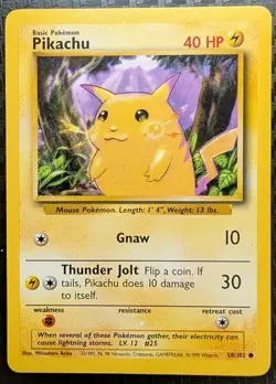 Pikachu 58/102 - Base Set Common - LP - Pokemon TCG - Image 1