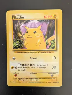 Pokemon TCG Pikachu Base Set 58/102 Regular NM/LP Condition - Image 4