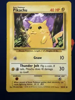 Pokemon TCG Pikachu Base Set 58/102 Regular Unlimited Common - LP - Image 1