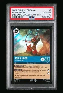 Disney Lorcana TCG Robin Hood Unrivalled Archer D23 2022 Promo PSA 10 - Image 1