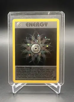 Rainbow Energy 17/82 Team Rocket Set Holo Rare Vintage 2000 WOTC Pokemon Card LP - Image 1