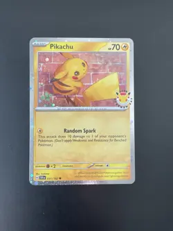 Pokemon 30th Anniversary Day Stamped Holo Pikachu Promo Card (near mint) - Image 1
