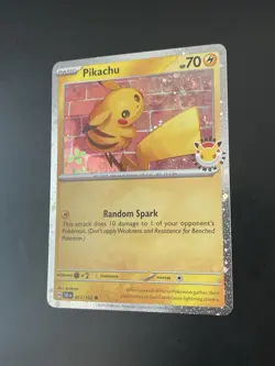 Pokemon 30th Anniversary Day Stamped Holo Pikachu Promo Card (near mint) - Image 2