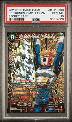 PSA10 SS Trunks, Complete Elimination SCR Dragon Ball Super Card Game BT23-138 - Image 1