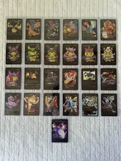 Lot Of 25 Black Foil Fan Art Pokemon Cards - Image 1