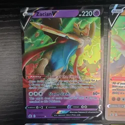 Pokemon TCG Hop and Dogs 4 Card Lot: Hop FA, Zacian V, Zamazenta V, Zamazenta AR - Image 2