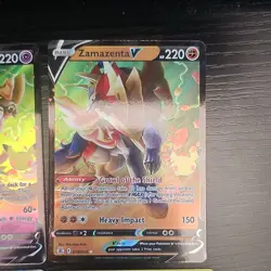 Pokemon TCG Hop and Dogs 4 Card Lot: Hop FA, Zacian V, Zamazenta V, Zamazenta AR - Image 3