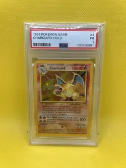 Pokemon Charizard 4/102 Base Set Unlimited 1999 Holo PSA 1 - Image 1