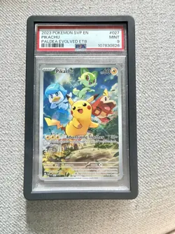 Pokemon Pikachu Scarlet & Violet Promo SVP En Paldea Evolved ETB #027 PSA 9 - Image 1