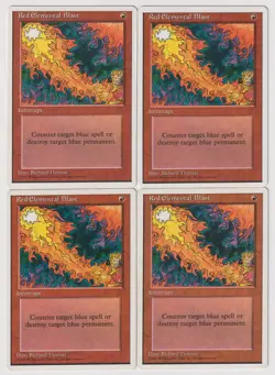 MTG 4X Red Elemental Blast X4 Core Set 4th Edition Magic - LP/PL - Image 1