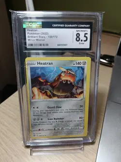 Heatran 100/172 - Regular Rare - Brilliant Stars - Pokemon TCG - Miscut CGC 8.5 - Image 1