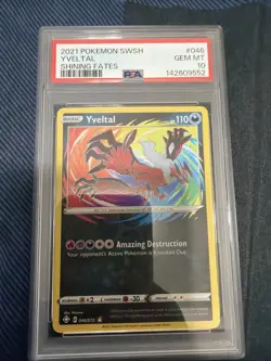 2021 Pokemon YVELTAL Amazing Rare HOLO 46 SWSH Shining Fates PSA 10 Gem Mint - Image 1