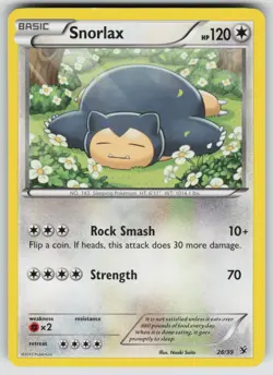 Snorlax 26/39 Kalos Starter Set Pokemon Moderately Played - Image 1